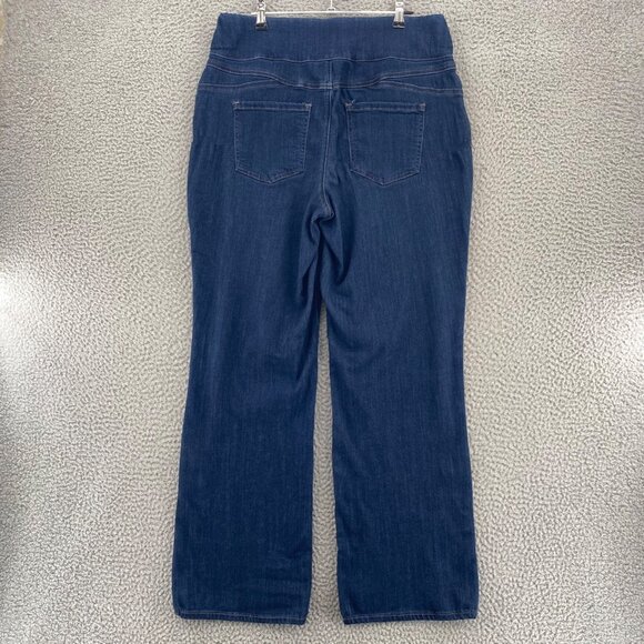 Chicos Jeans Womens 1 US 8 Blue Perfect Stretch Pull On Bootcut Dark Wash Denim* - Picture 3 of 14